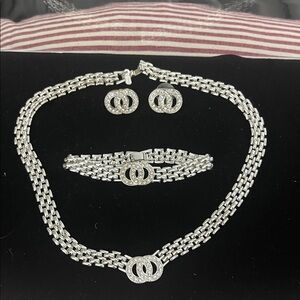 Vintage Ann Taylor Elegant Silver Jewelry Set